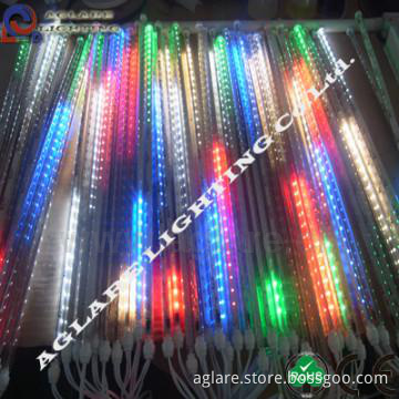 China led manufaturer RGB Christmas led meteor lights with an adapter